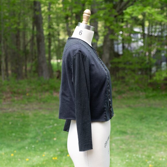 Project Alabama Hand-stitched & Beaded Organic Black Blazer - Picture 6 of 7